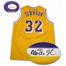 Magic Johnson signed Lakers basketball jersey with JSA hologram